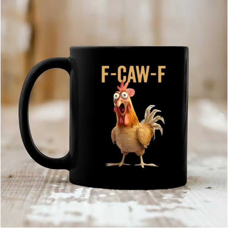 🔥Funny Rooster Coffee Mug - F-Caw-F Chicken Humor