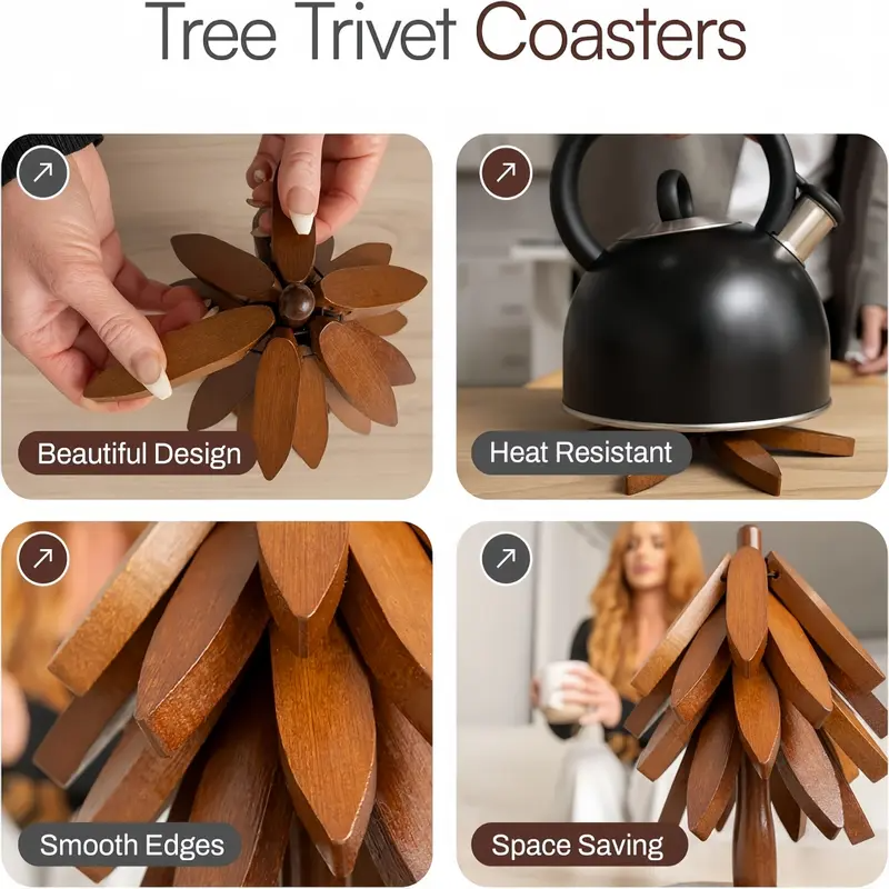 🔥Natural Tree Trivet Set - Kitchenware & Tableware Coasters