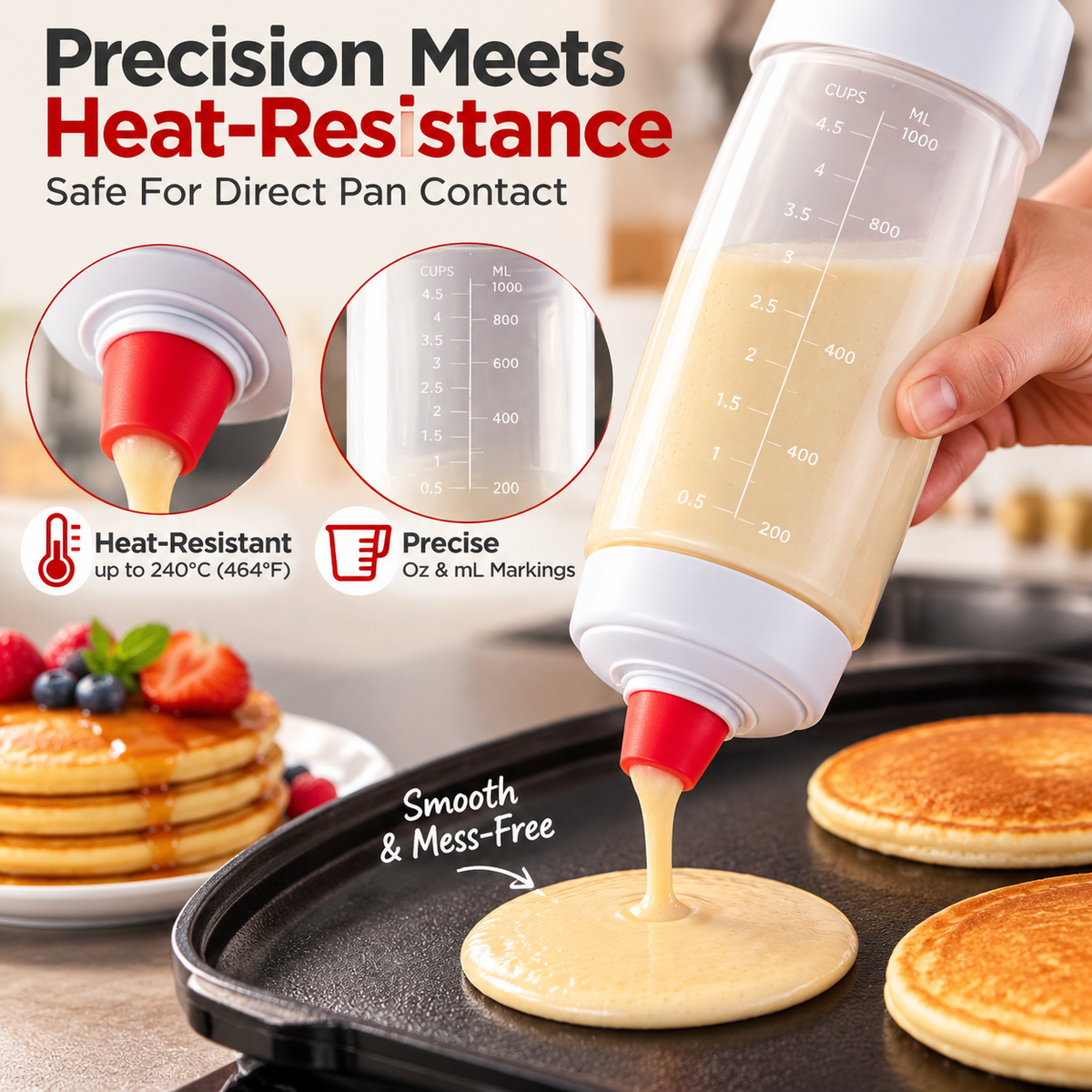 ⚡50K+ Sold 🔥 Selling Fast – 🫓4.5-Cup Pancake Batter Dispenser & Mixer