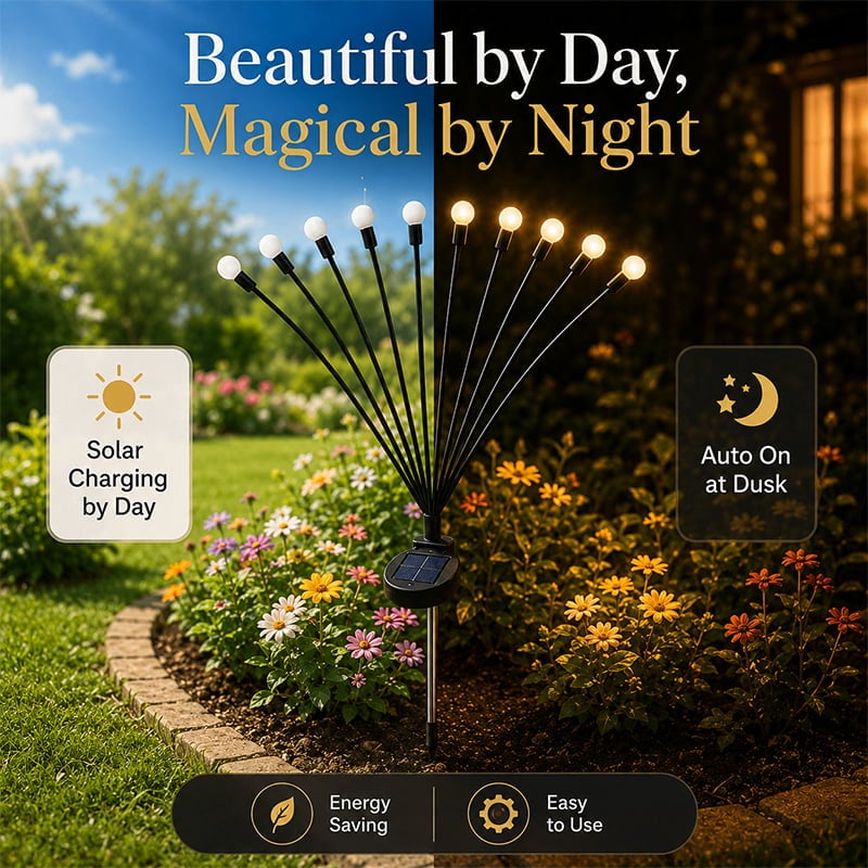 🔥 Last Day 50% OFF - 💡Solar Firefly Garden Stake Lights