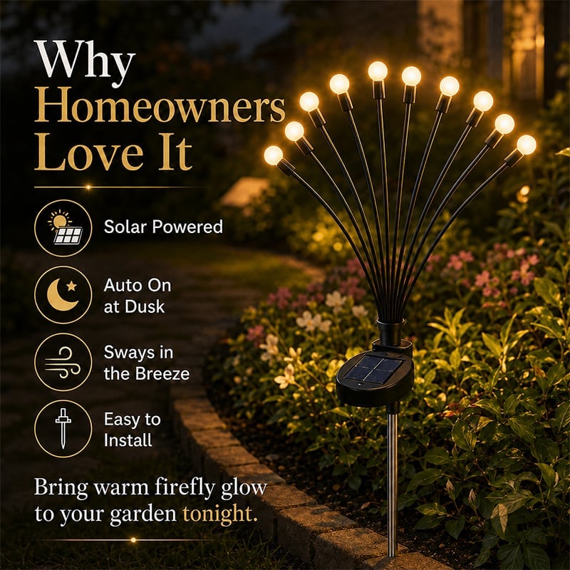 🔥 Last Day 50% OFF - 💡Solar Firefly Garden Stake Lights