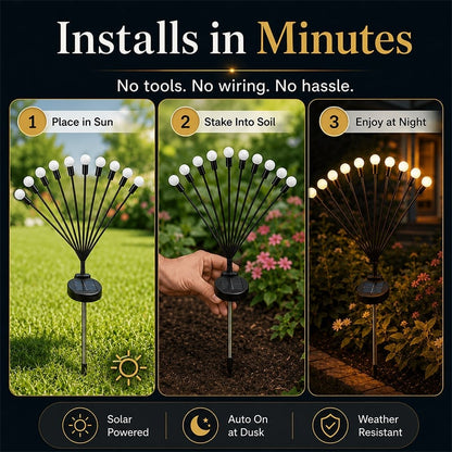 🔥 Last Day 50% OFF - 💡Solar Firefly Garden Stake Lights