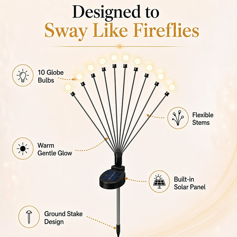 🔥 Last Day 50% OFF - 💡Solar Firefly Garden Stake Lights