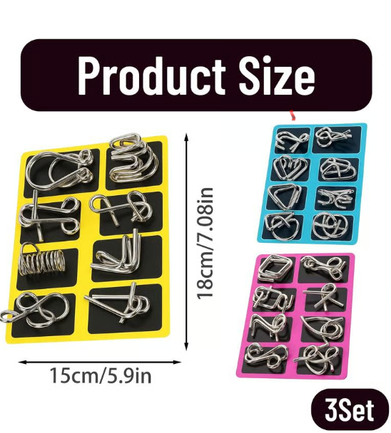 🔥Last Day Promotion 49% OFF-Metal Puzzle Ring,Educational intellectual Toys IQ Toys,Metal Brain teaser Puzzles