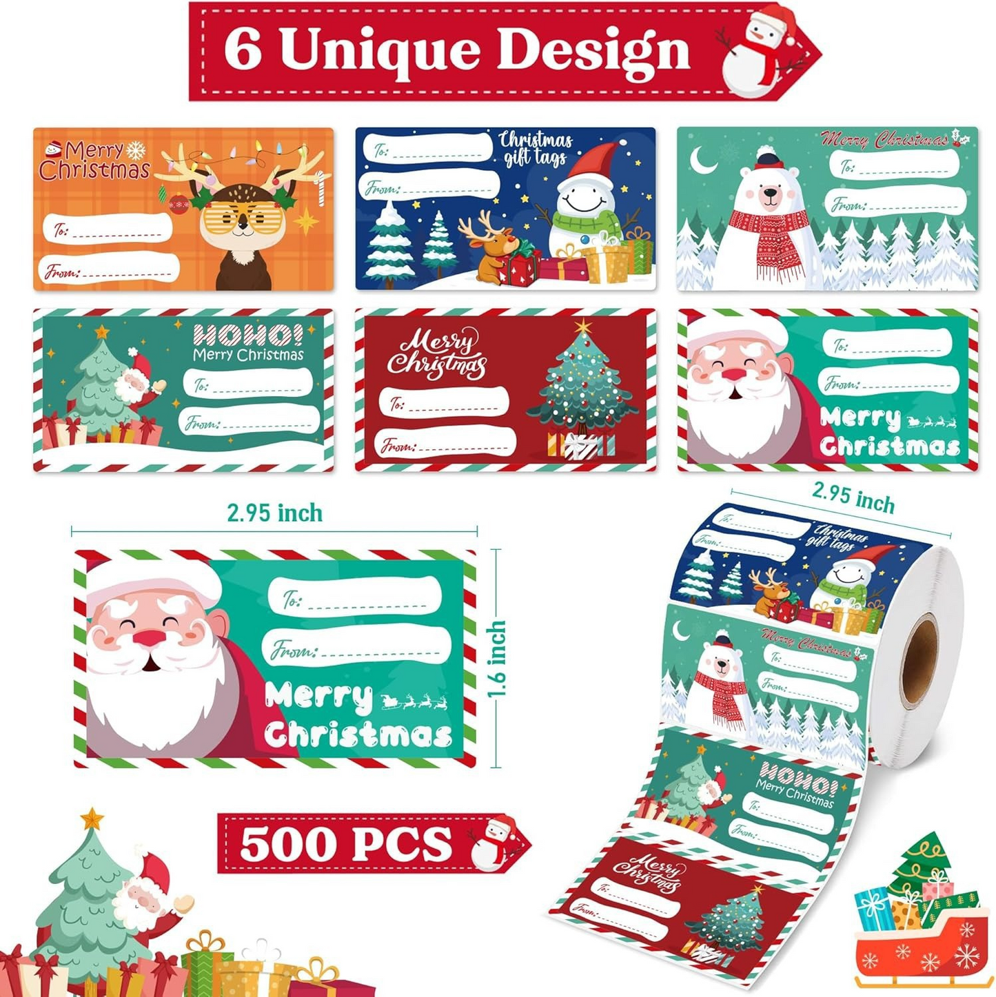 🎄Christmas Sales 49% OFF -  🎉 500 PCS/SET Christmas Gift Tags